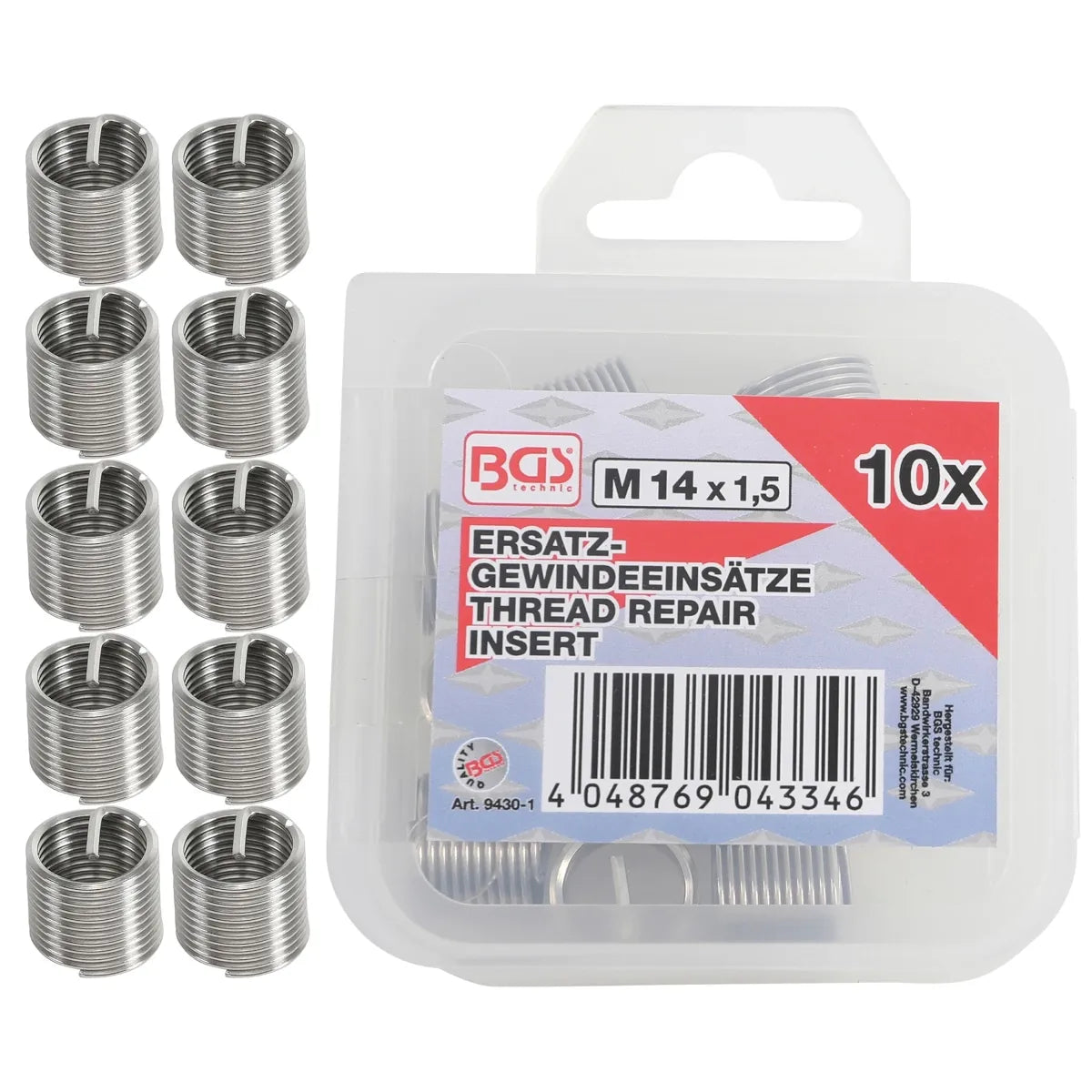 INSERTOS ROSCADOS DE REPUESTO | M14 X 1,5 MM | 10 PIEZAS