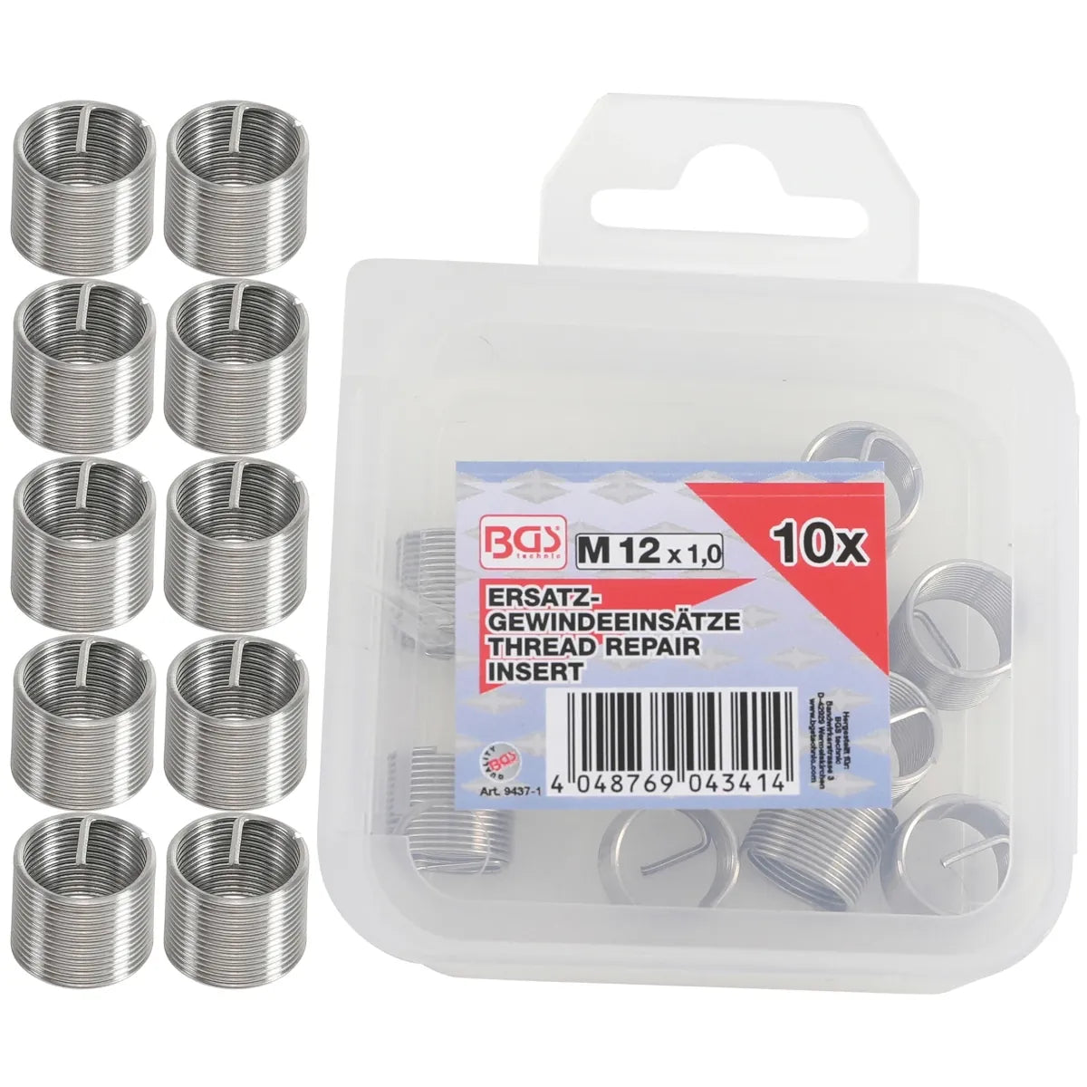 INSERTOS ROSCADOS DE REPUESTO | M12 X 1,0 MM | 10 PIEZAS