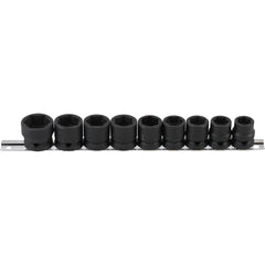 JUEGO DE DADOS DE IMPACTO HEXAGONAL, EXTRA PLANAS | ENTRADA 12,5 MM (1/2") | 13 - 24 MM | 9 PIEZAS