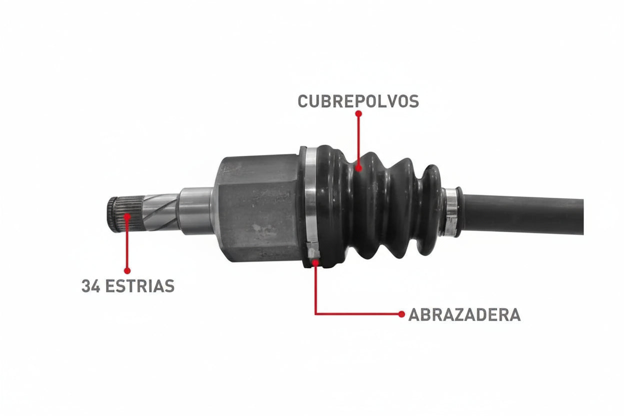FLECHA DELANTERA DER CHEVROLET AVEO 18-23 STD C/ABS