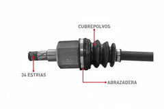 FLECHA DELANTERA DER CHEVROLET AVEO 18-23 STD C/ABS