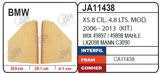 BMW X5 8 CIL. 4.8 LTS. MOD. 2006 - 2013 ( KIT )