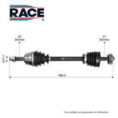 Flecha Del Izq Ram 700 1.3L T/M 2021-2025