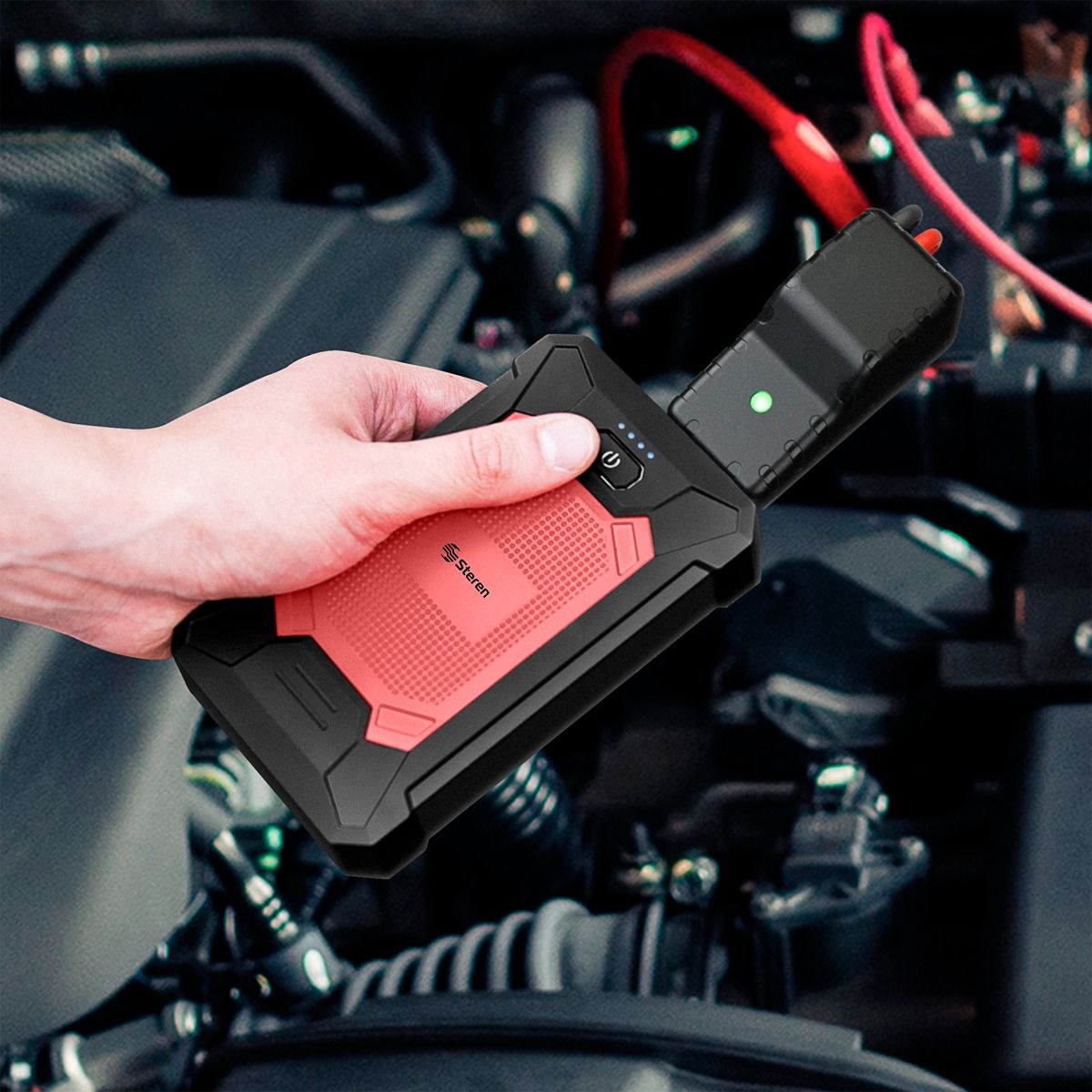 Arrancador para auto compacto o SUV, power bank y linterna LED