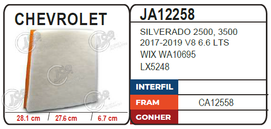 SILVERADO 2500, 3500 2017-2019 V8 6.6 LTS.